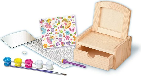 Leseni DIY set škatla za ličenje z ogledalom 4m Fairy Vanity, večbarvna, za dekleta