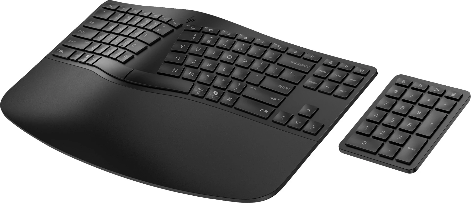 Brezžična ergonomska tipkovnica HP 960, membranska, QWERTY, črna