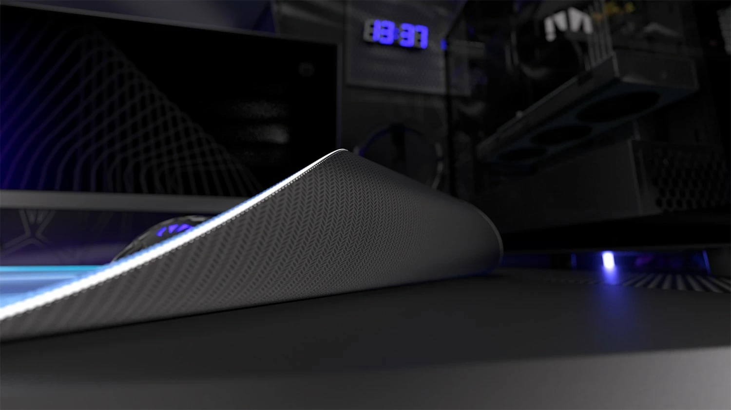 Mauspad, Endorfy Crystal Blue L, plastika, modra