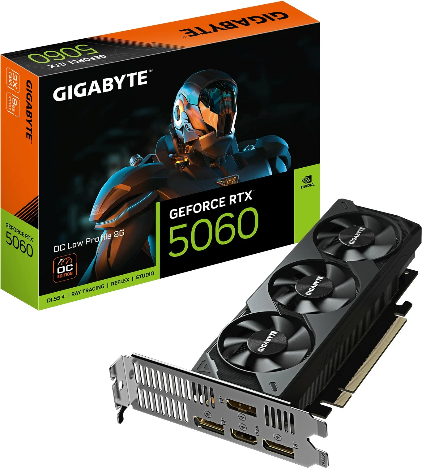 Grafična kartica RTX 5060 OC Low Profile 8GB GDDR7, Gigabyte, črna