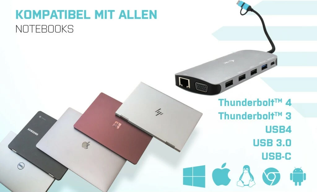 Docking postaja z 3 zasloni, 100W, i-Tec USB 3.0/USB-C/Thunderbolt, srebrna