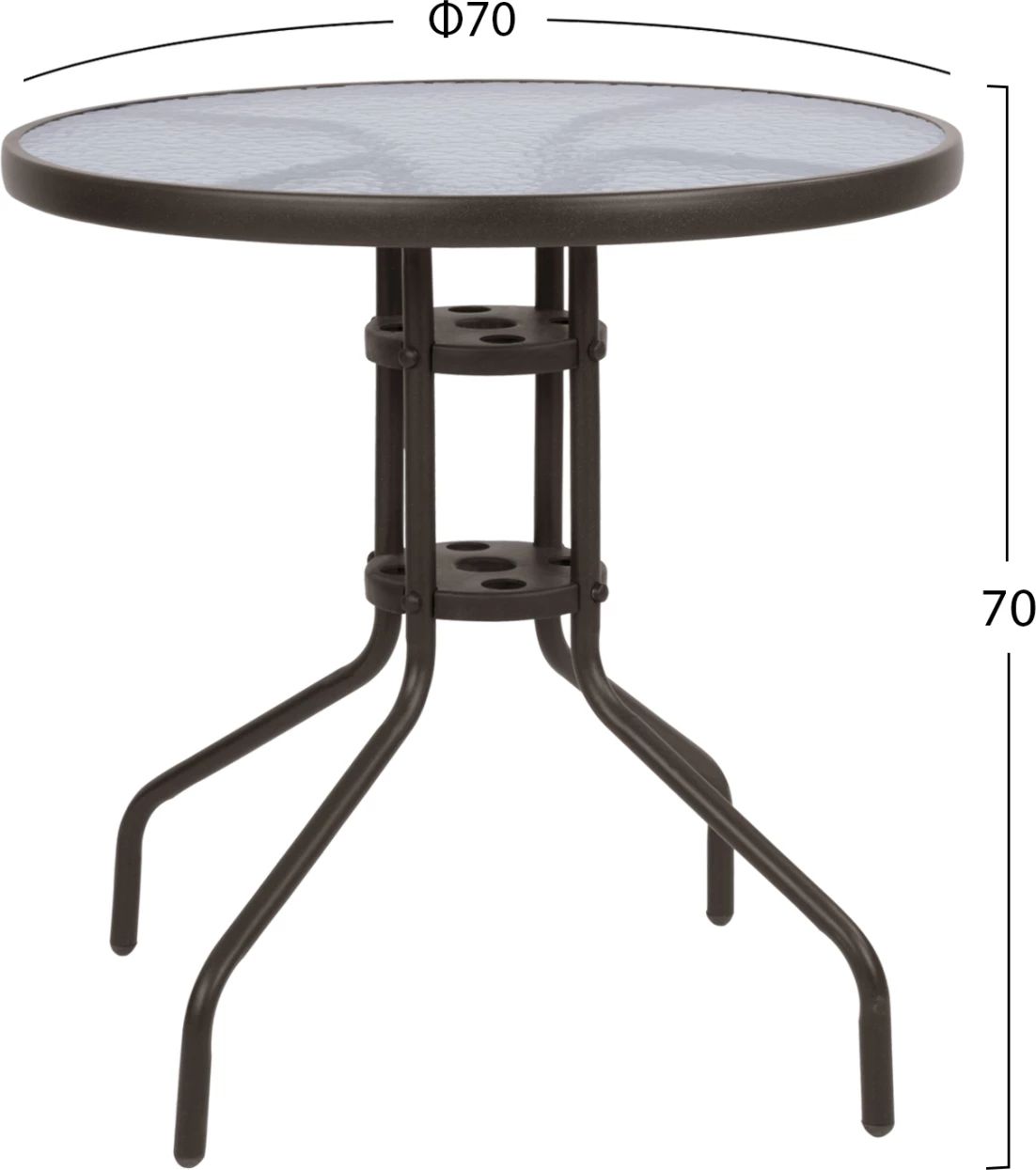 Zunanji set 3 kosov FH10712 rjava kovina-varnostno steklo-rjava tekstilena