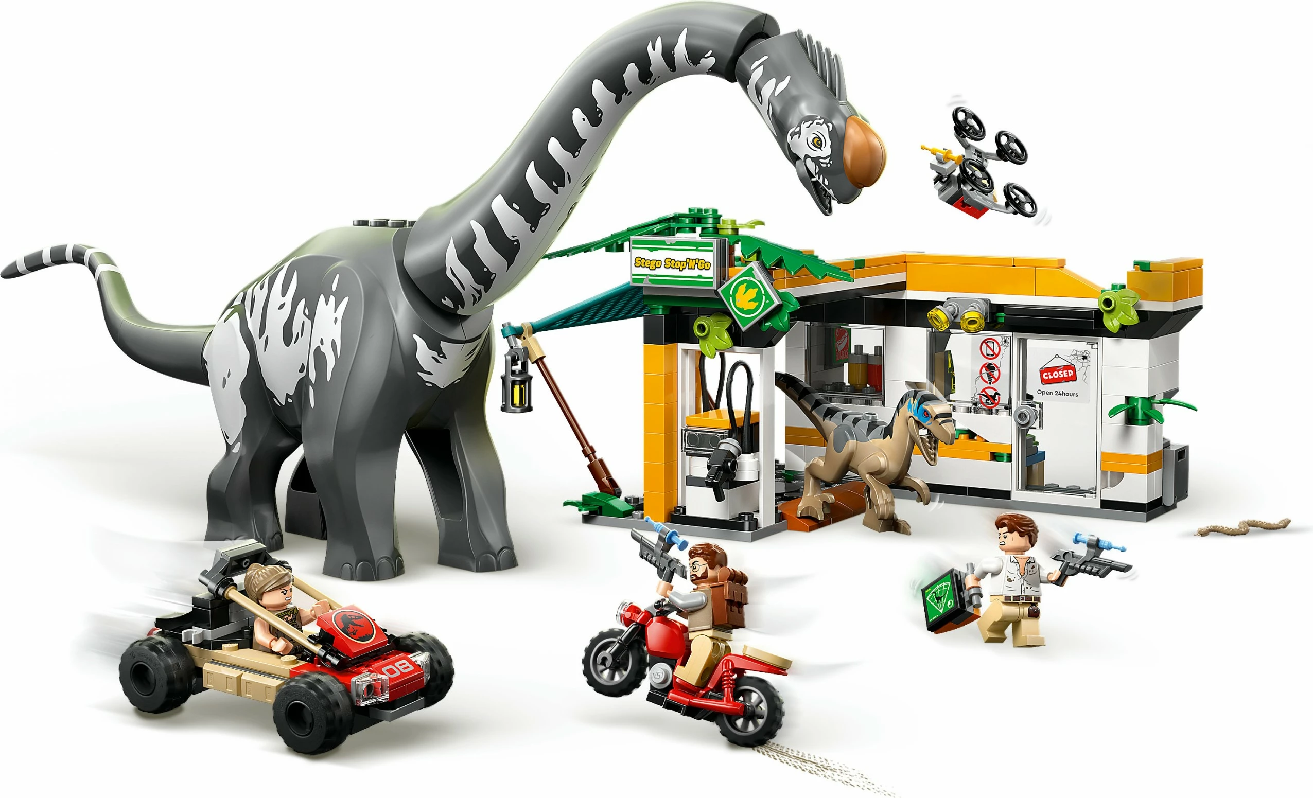 Set gradnje z dinozavri Raptor & Titanosaurus LEGO Jurassic World 76973, 582 delov, večbarven