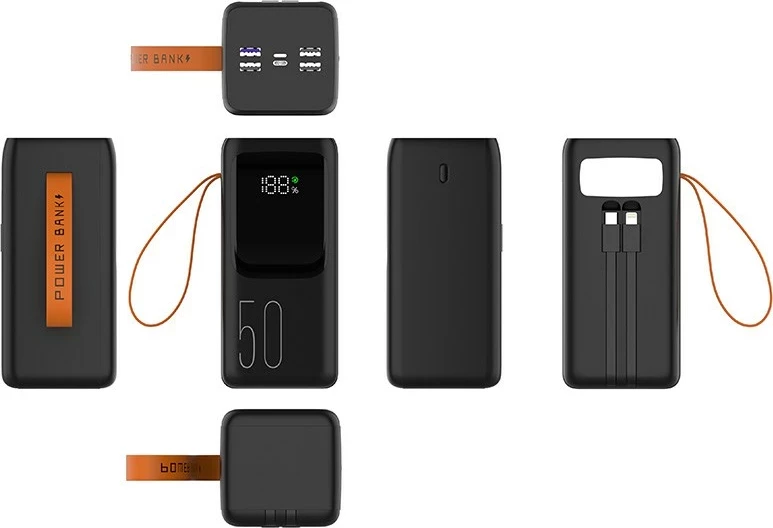 Power bank Tracer VOUGE-5, 50.000 mAh, LCD zaslon, črn