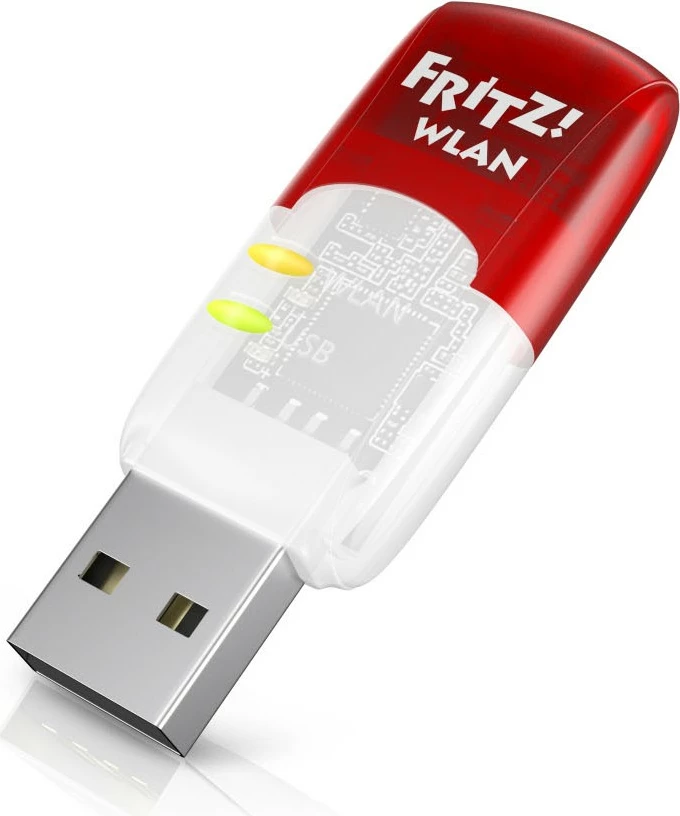 Wi‑Fi adapter AVM FRITZ!WLAN AC 430 MU‑MIMO, 433 Mbit/s, dvojni pas, rdeč