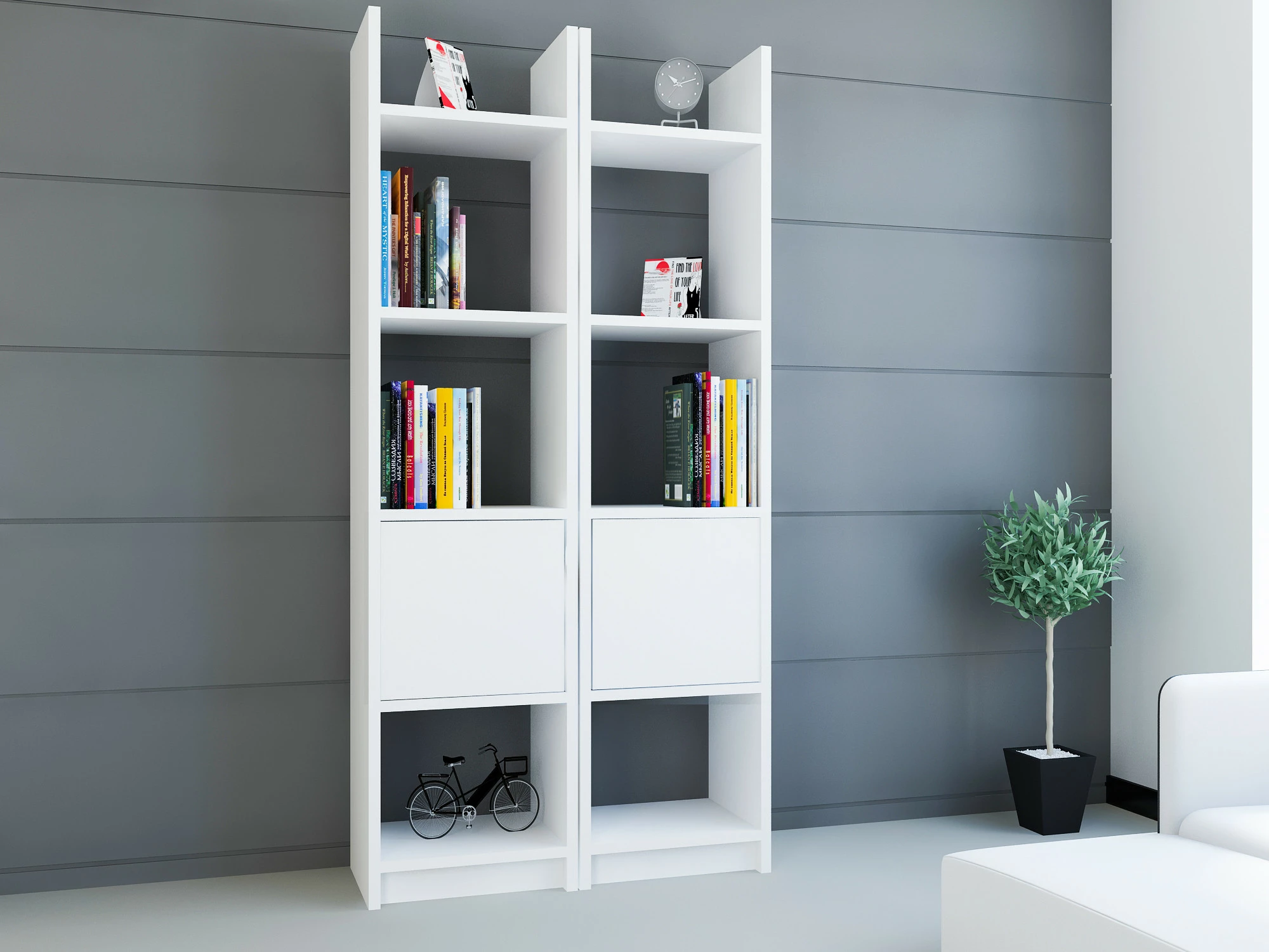 Polica za knjige Esbi 102, Hanah Home, bela
