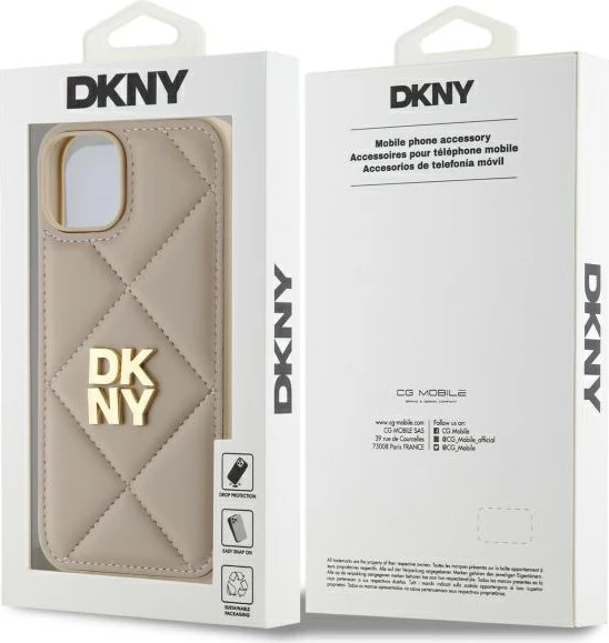 Ovitek za telefon za iPhone 14, DKNY, bež