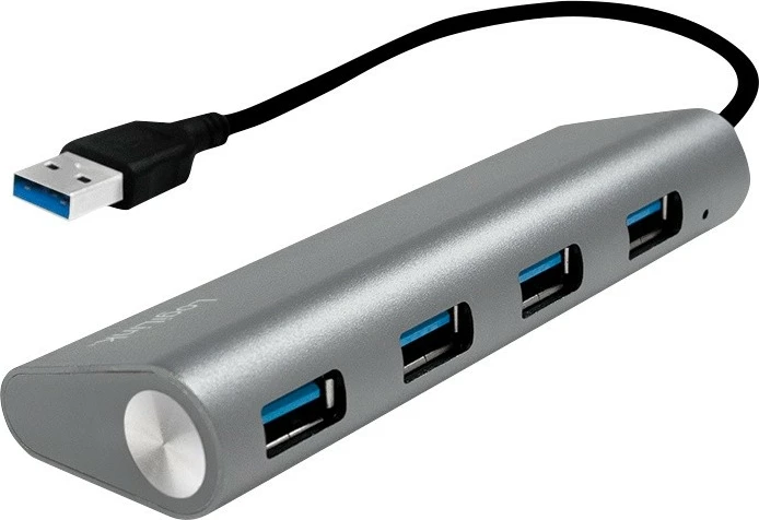 USB razširitveni hub, LogiLink UA0307, 4× USB 3.0, alumin, srebrn