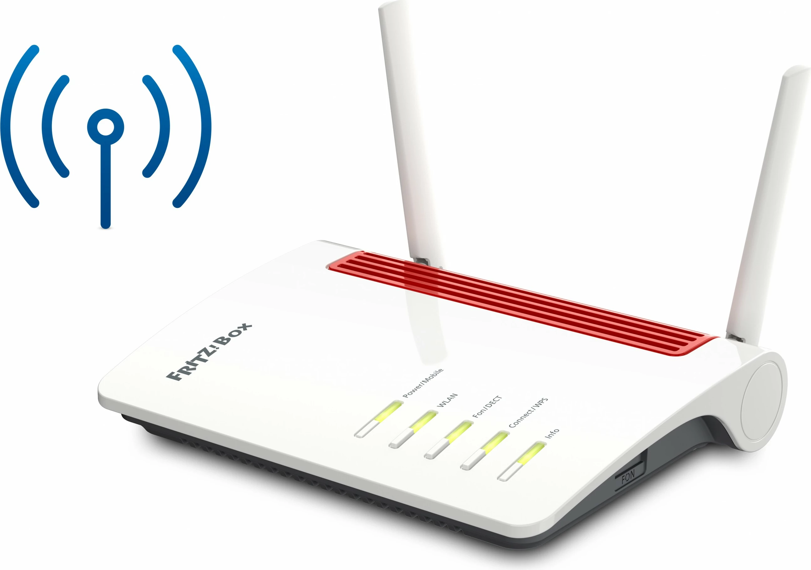 Namizni usmerjevalnik FRITZ!Box 6850 LTE, Wi‑Fi 5 (802.11ac), dvopasovni (2,4 GHz / 5 GHz), Ethernet LAN, 3G, bel