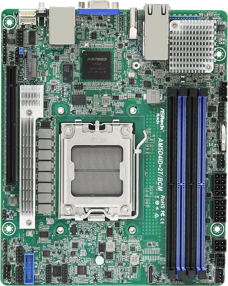 Matična plošča ASRock AM5D4ID-2T/BCM, mini-ITX, Socket AM5, DDR5, 2x 10G LAN