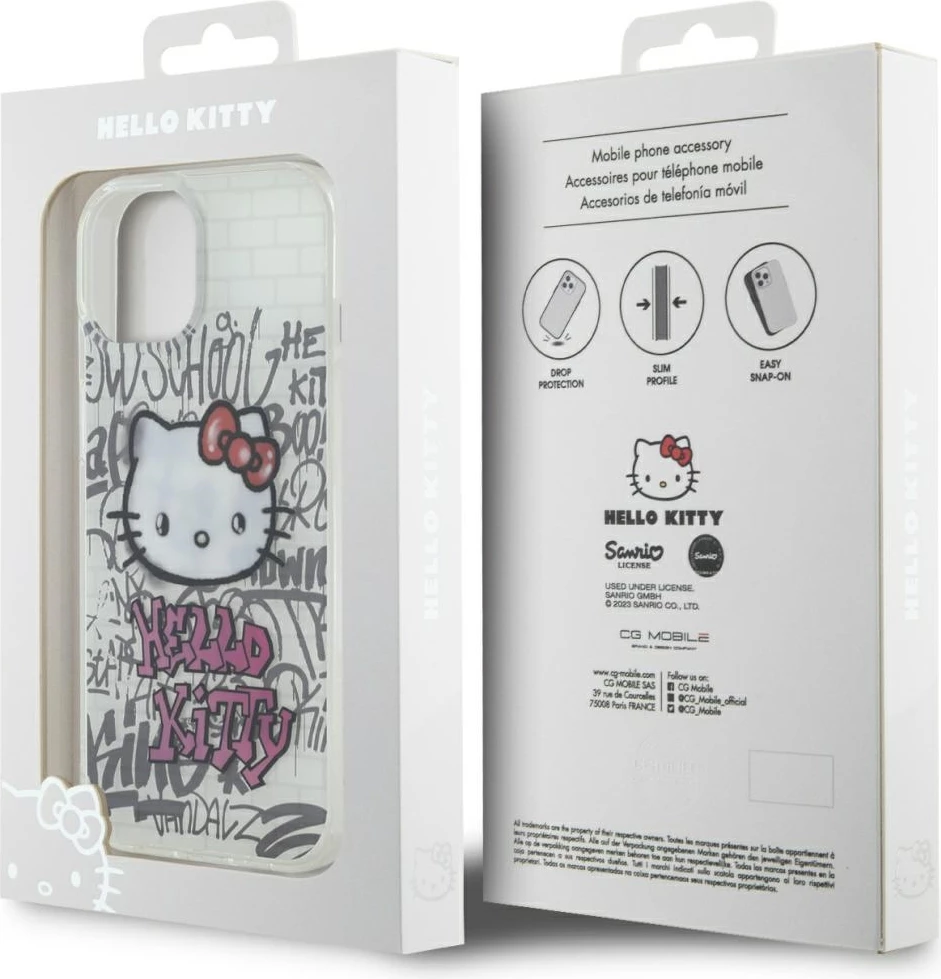 Ovitek za telefon IML 'Kitty On Bricks' (Hello Kitty) za iPhone 15, bel
