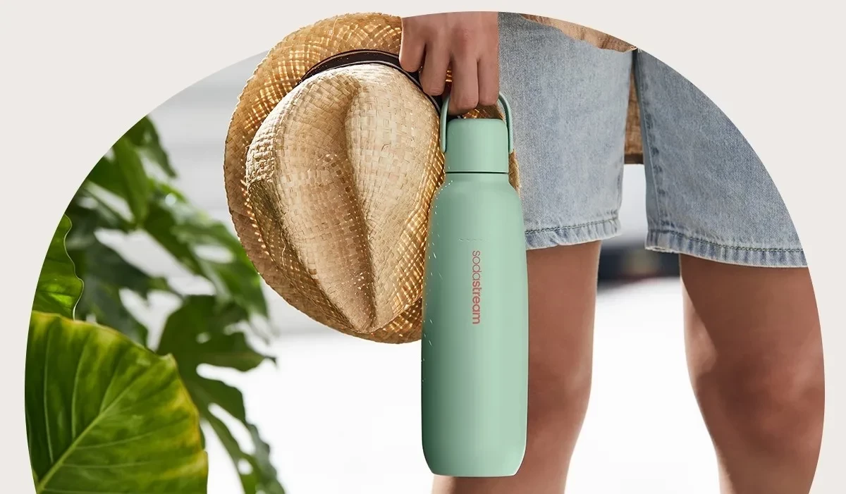 Rjava steklenica za penjene pijače Fizz&Go 900 ml, SodaStream, zelena