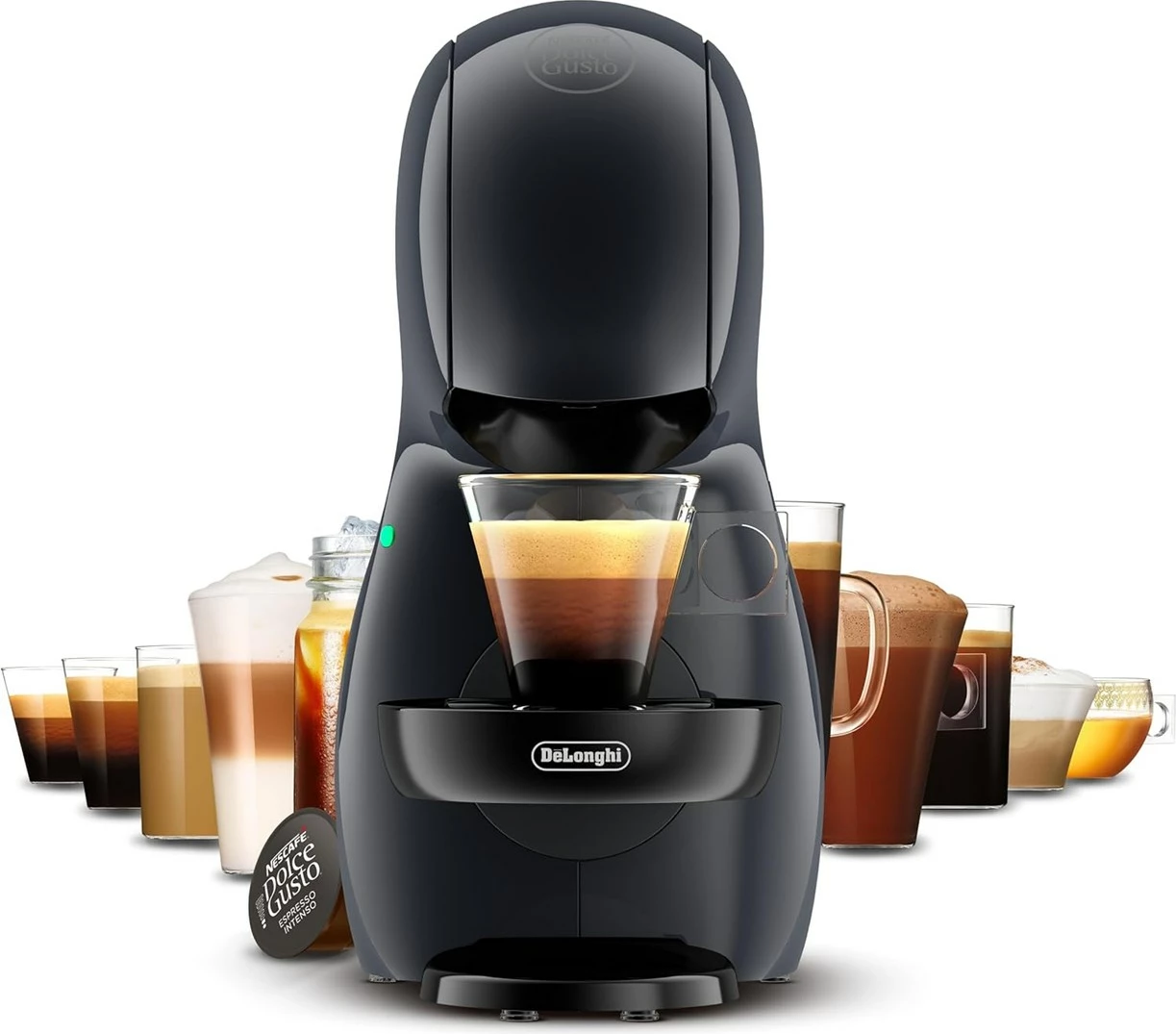 Kavni aparat na kapsule De'Longhi Piccolo XS EDG210.A, 0,8 L, črn
