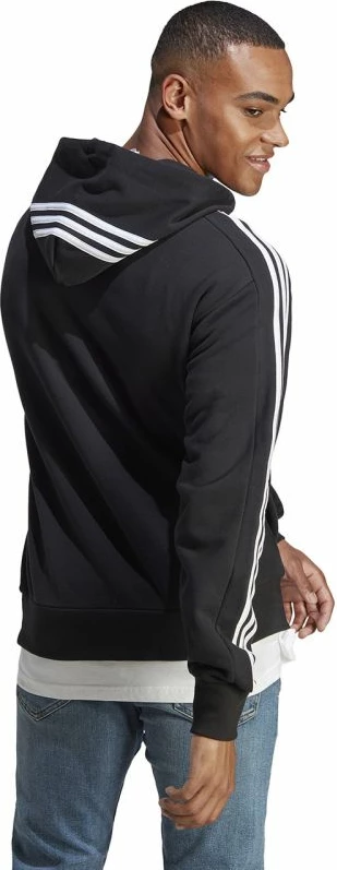 Pulover s kapuco adidas, moški, črn