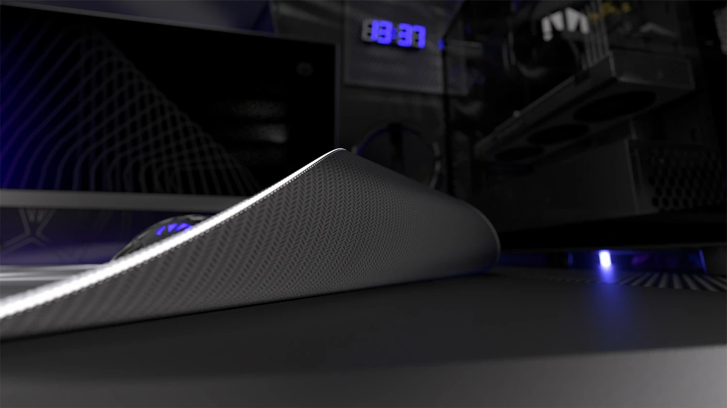 Podloga za miško Crystal Black L, Endorfy, za igralce, bela-črna