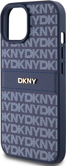 Ovitek za telefon DKNY Mono Stripe & Metal Logo za iPhone 15/14/13, modra