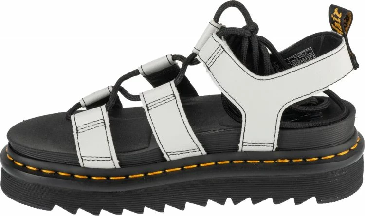 Sandali z visokim podplatom Dr. Martens, beli in črni