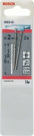 Spiralni vrtalnik za kovino Bosch HSS-G, 2 mm