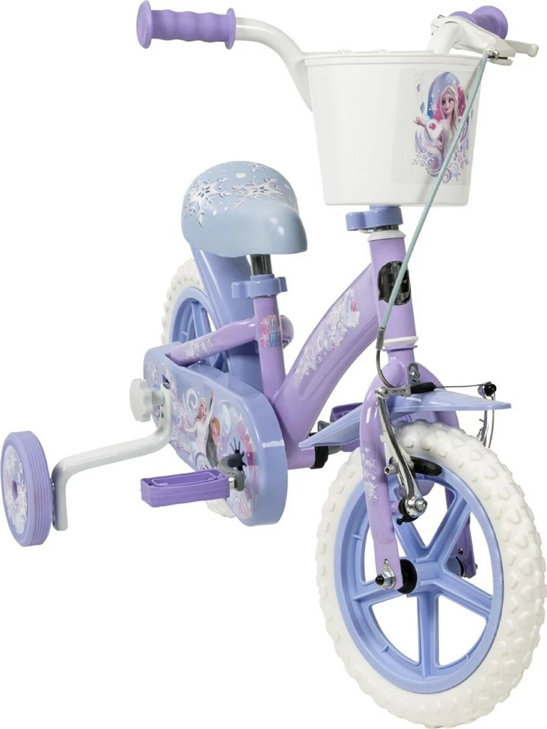 Otroško kolo Disney Frozen 12" HUFFY 22294W, belo/vijolično, s 4 pomožnimi kolesi