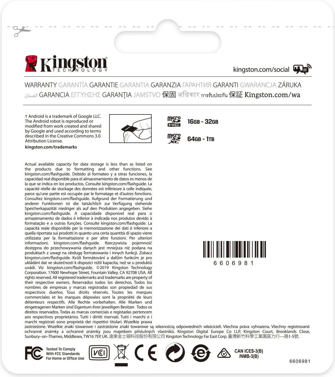 microSDXC kartica Kingston Canvas Select Plus 64 GB, 100 MB/s, črna