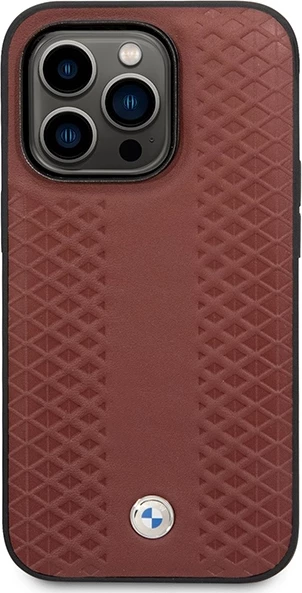 Ovitek za telefon za iPhone 14 Pro 6,1", ekološko usnje, MagSafe, BMW BMHMP14L22RFGR, bordo