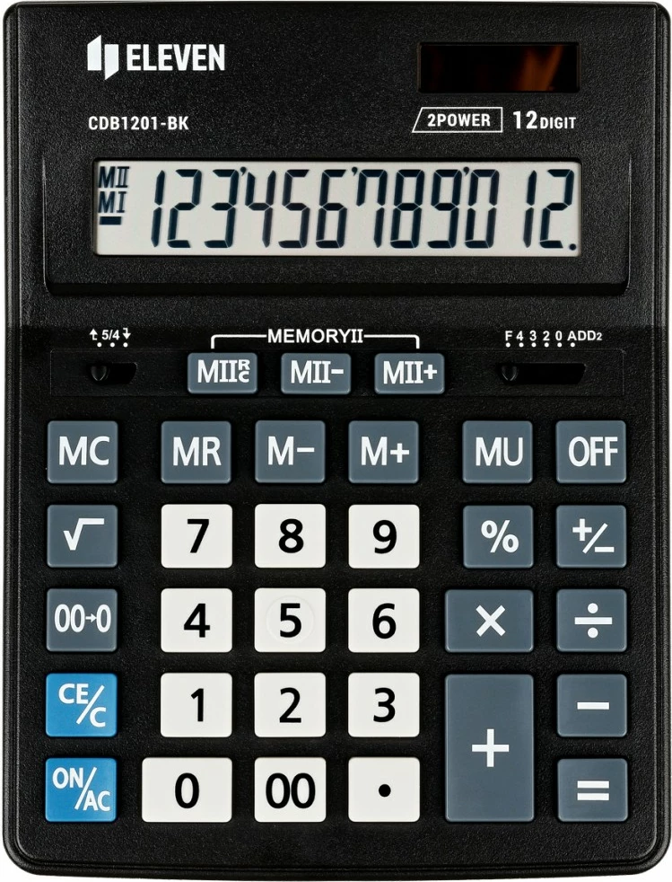 Kalkulator za pisarno, 12-mestni, črn ELEVEN CDB 1201BK