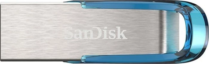 USB pomnilnik SanDisk Ultra Flair 128 GB, USB Type-A 3.2 Gen 1, moder in srebrn