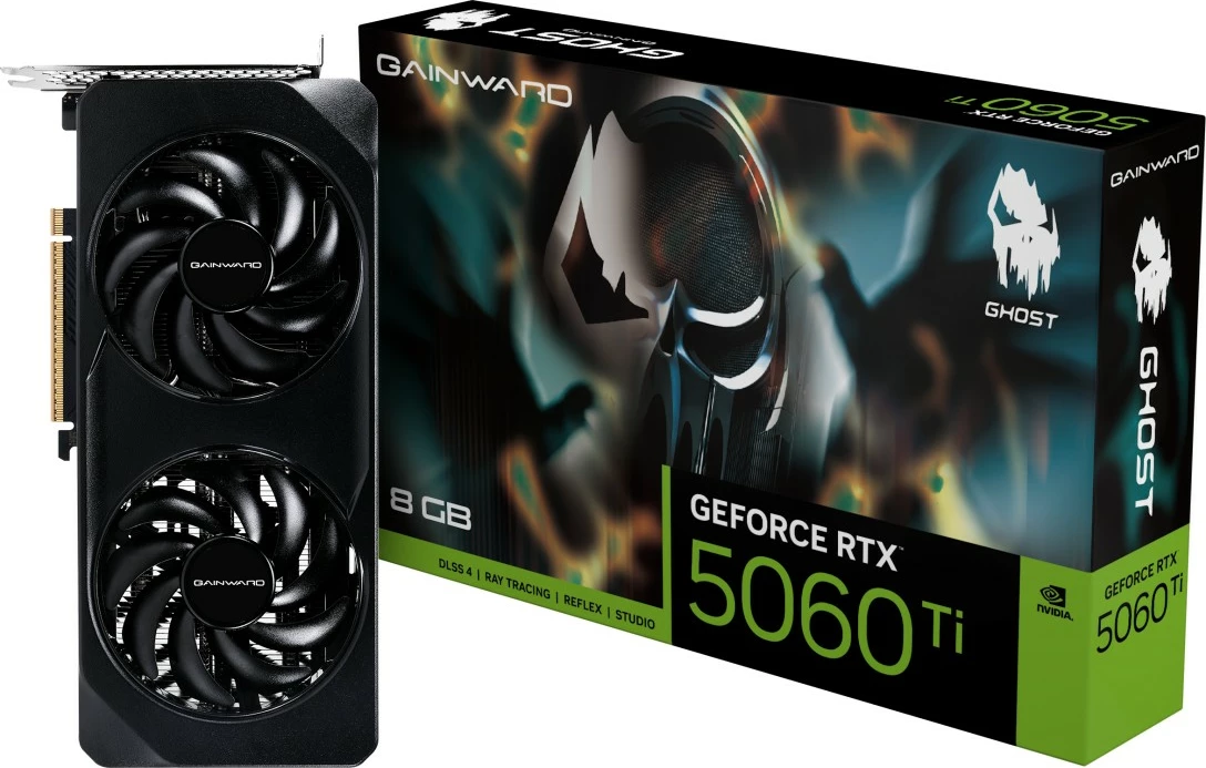 Grafična kartica RTX 5060 Ti Ghost Gainward, 8 GB GDDR7, črna