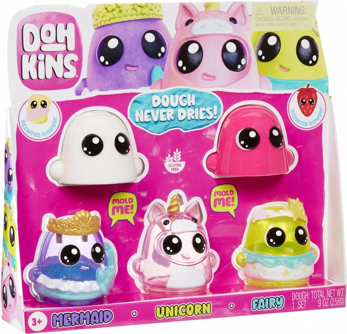 Set plastelina, ki se ne suši, brez glutena, 3+, 2 barvi, MGA DohKins Fantasy Pack 123026-EUC/23033