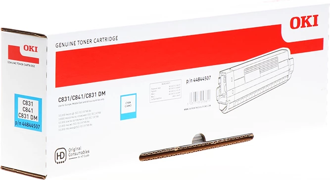 Toner kartuša OKI 44844507, 10.000 strani, standardna, cijan