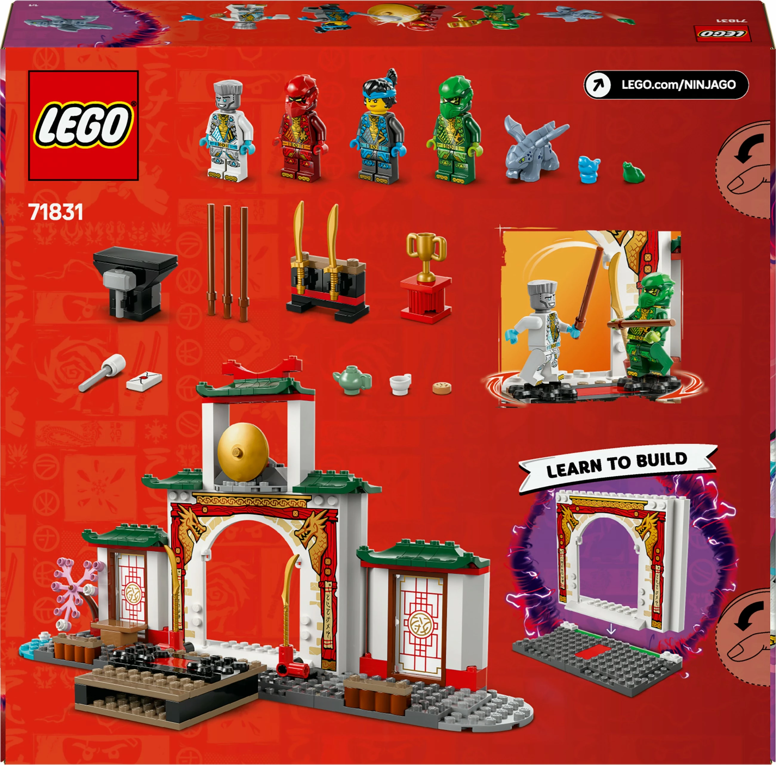 Set za gradnjo Spinjitzu tempelj LEGO Ninjago 71831, 158 kosov, večbarven