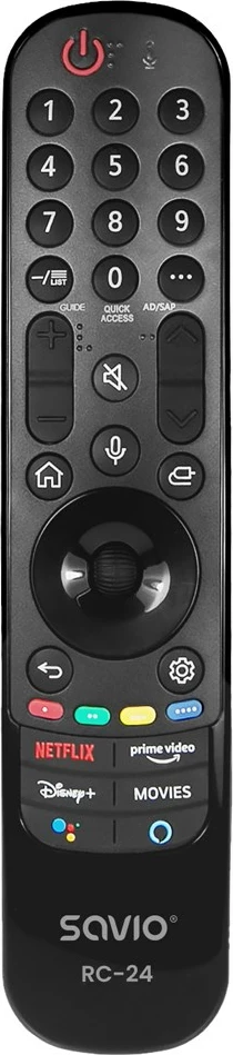 Univerzalni daljinski upravljalnik za LG SMART TV SAVIO RC-24, črn