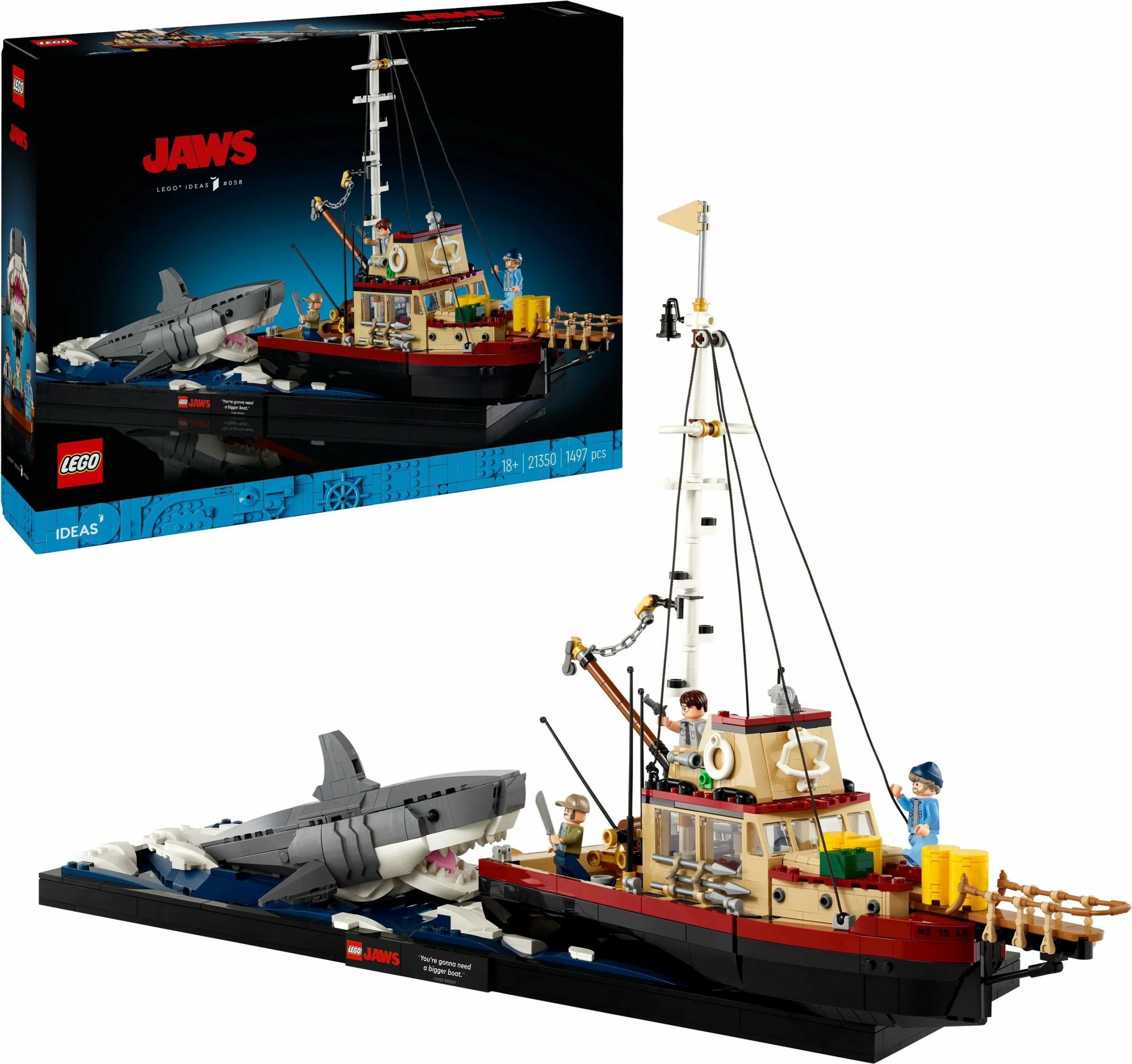 Set gradnikov LEGO Ideas 21350 Jaws, 1497 delov