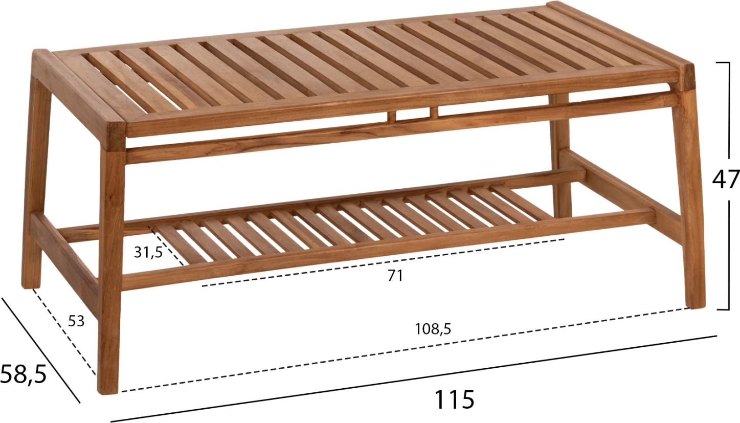 Zunanja garnitura 4 kosov DOVER FH9624 recikliran tikov les-beli blazine