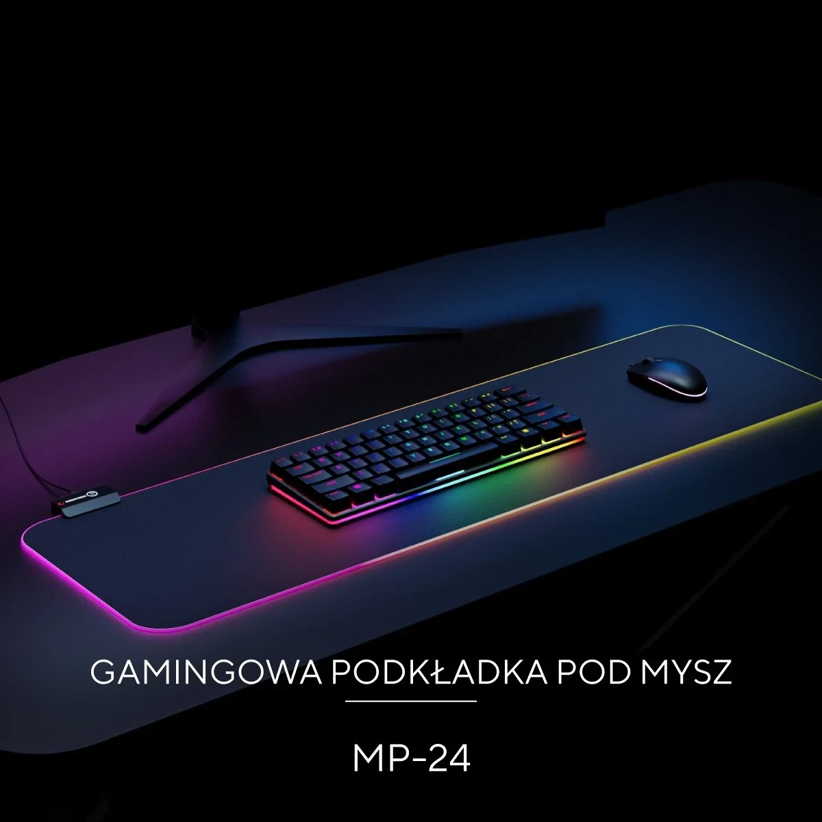 Podloga za miško Rampage MP-24 RGB, XL, črna