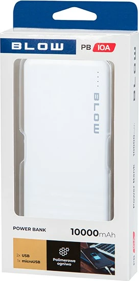 Zunanji polnilnik BLOW PB10A, 10000mAh, bel