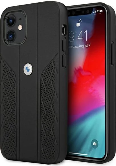 Zaščitni ovitek BMW Curve Perforate za iPhone 12 mini, 5,4", črn