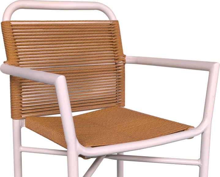 Jedilna garnitura za teraso s 2 stoli in mizo, Kliton Clutch, aluminij, naravno bela, 80 x 80 x 74 cm