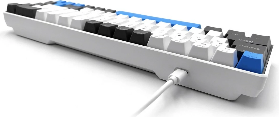 Mehanska igralna tipkovnica 60%, 68 tipk, USB-C, LED RGB, Media-Tech Red Core MX60 MT1259, črna/modra/bela