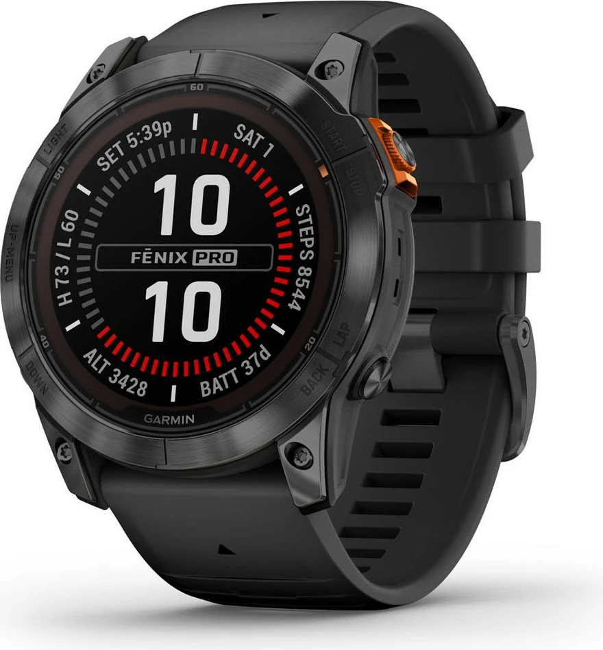 Pametna ura Garmin Fenix 7X Pro Solar, 26 mm, črna/šifer