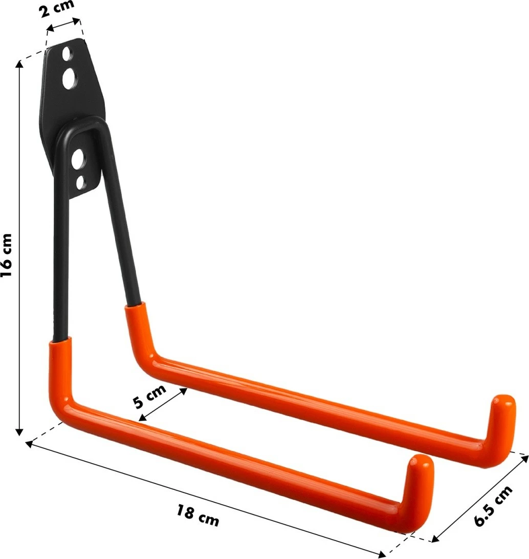 Stenski nosilec iz jekla, Maclean MC-444, 25 kg, črno/oranžen