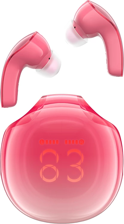 Brezžične slušalke Acefast T9, Bluetooth 5.3, z LED zaslonom, rdeče