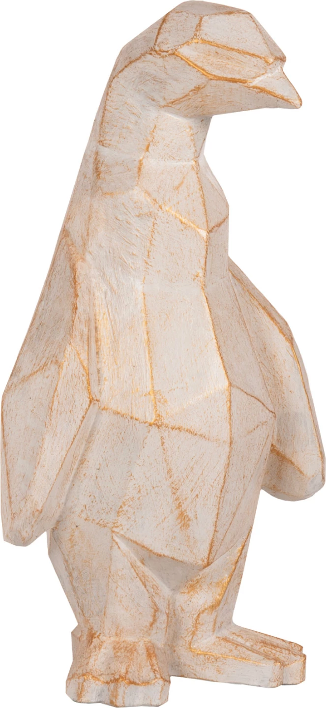 Talna dekoracija pingvin FH7915 GRC v beli patini z zlatimi detajli 30x20x60H cm