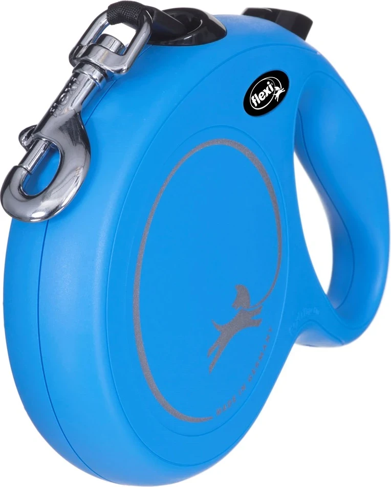 Litar kontrolni za pse Flexi, 8 m, moder