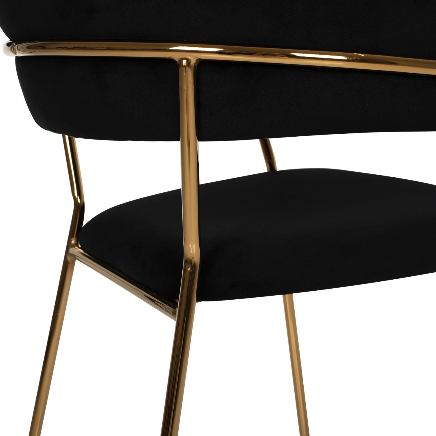 Fotelj THEODORE FH8520.04 črni žamet in zlati okvir 55Χ50Χ82Hcm, set 2 kosov