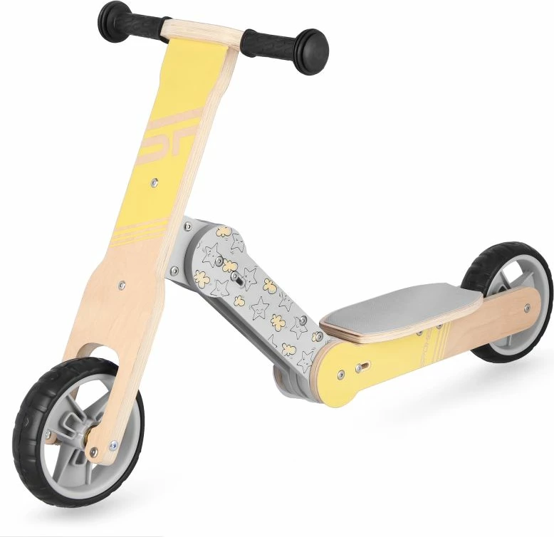 Dvofunkcijsko ravnotežno kolo in skiro za otroke Spokey WOO-RIDE MULTI, rumen