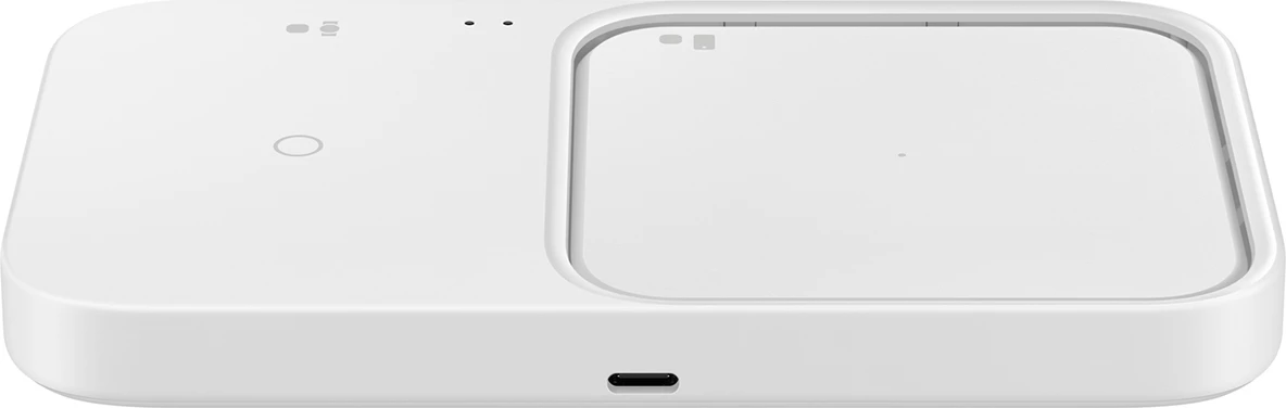 Brezžični polnilec Duo, Samsung Wireless Charger Duo EP-P5400TWEGEU, 15 W, z USB-C kablom, bel, komplet