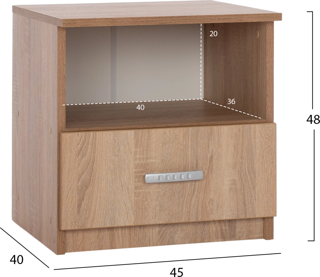 Nočna omarica s predalom sonoma hrast FH2431.01 45x40x48 cm