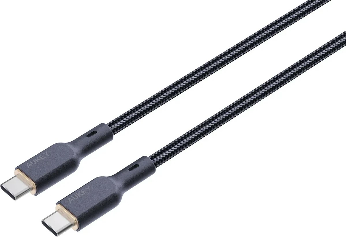 Kabel USB-C na USB-C, 1,8 m, 100 W, Kevlar, črn — AUKEY CB-KCC102
