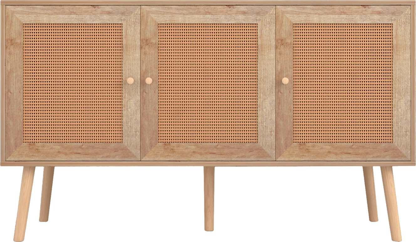 Bife iz melamina s sintetičnimi ratanskimi vrati FH9220.11 120Χ39Χ70Hcm